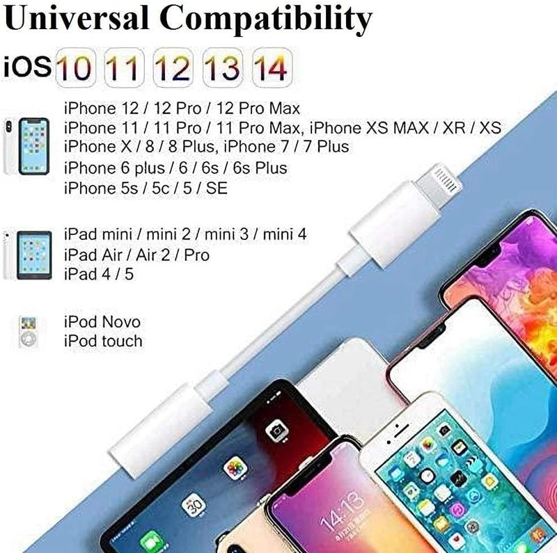 esbeecables Lightning to 3.5 mm Headphone Jack Adapter, [Apple MFi Certified] 3 Pack iPhone 3.5mm Headphones/Earphones Aux Audio Dongle Adapter Compatible for 14 13 12 11 XS XR X 8 7, Support All iOS - Image 4